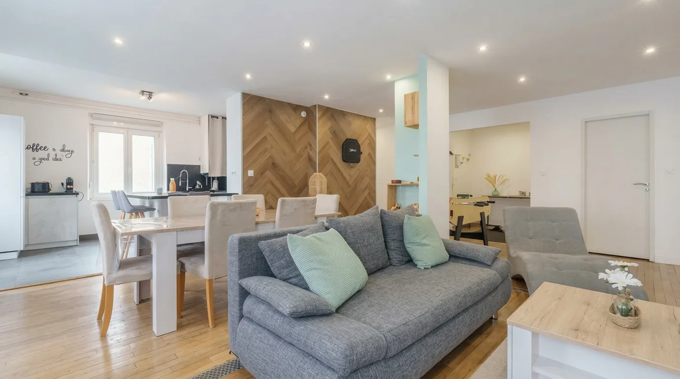 Salon lumineux de l'appartement Trailbase à Gérardmer