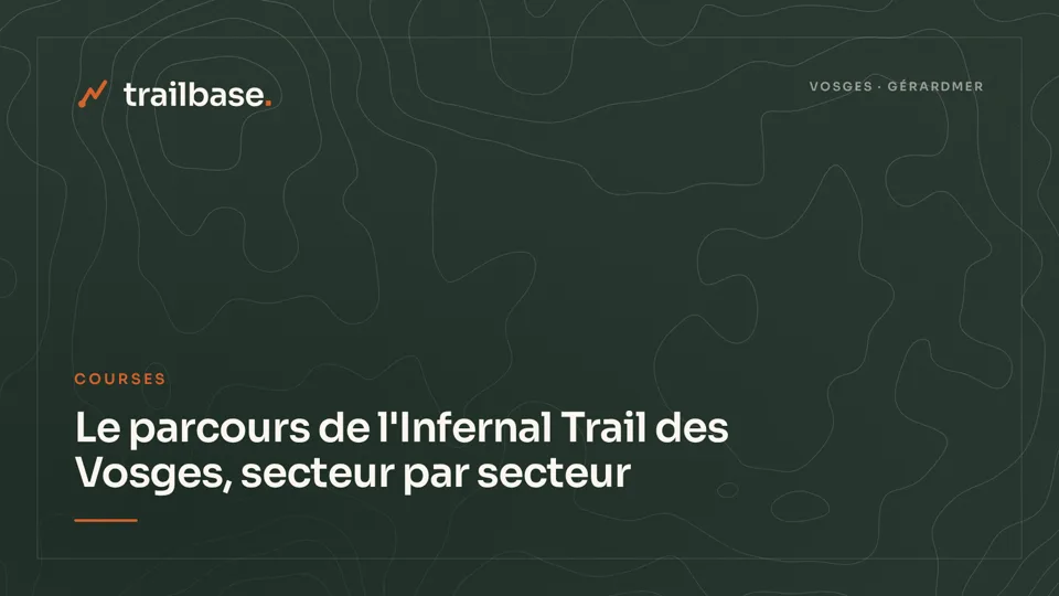 Visuel Trailbase à fond topographique, catégorie Courses : Le parcours de l'Infernal Trail des Vosges, secteur par secteur